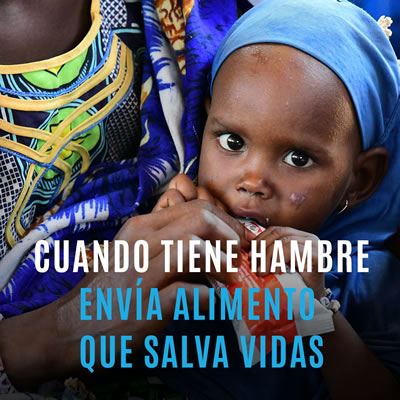 cuando tiene hambre, envía alimento que salva vidas